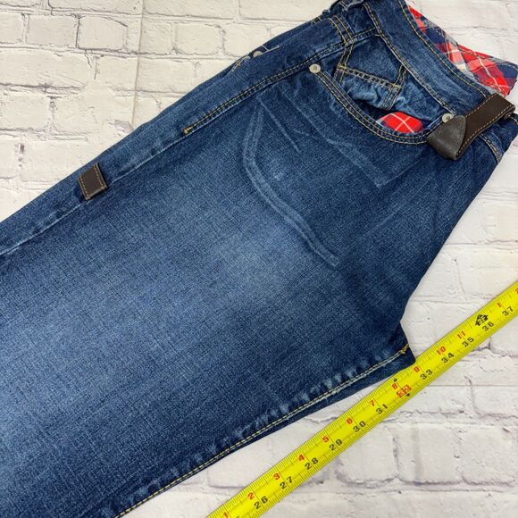 Vintage Energie Men Straight Jeans Size 33 Blue Denim Y2K Distressed D049 -26 - Picture 7 of 16